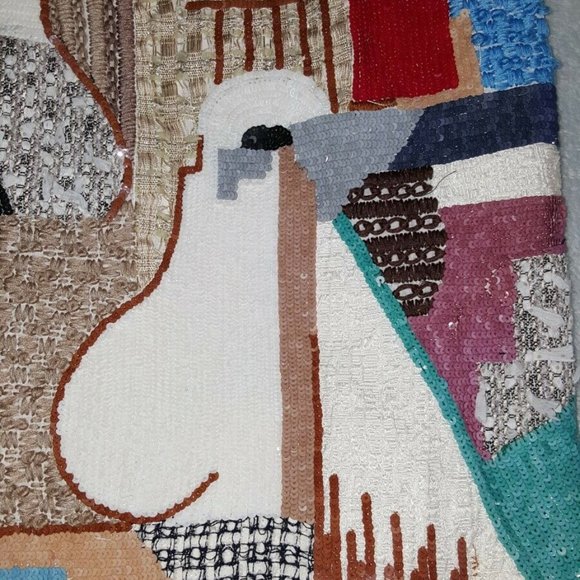 $5,200 OSCAR DE LA RENTA PICASSO ART EXCL EMB SILK SEQUIN RUNW DRESS US 8 - Picture 6 of 15